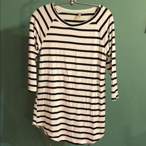 Soft Black and White Striped Shirt